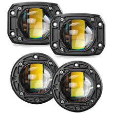 Load image into Gallery viewer, 1Pc 8D Motorcycle LED Lens Spotlight Motorcycles Auxiliary Fog Lamp Working Headlight Dual Color White Yellow Light Waterproof Square Round
