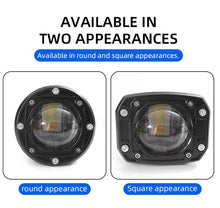Load image into Gallery viewer, 1Pc 8D Motorcycle LED Lens Spotlight Motorcycles Auxiliary Fog Lamp Working Headlight Dual Color White Yellow Light Waterproof Square Round
