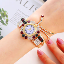 Load image into Gallery viewer, Luxury Rhinestone Quartz Watch Shiny Fashion Women Watches Stable Performance Bracelet Watch for Daily Life Ladies Wristwatch
