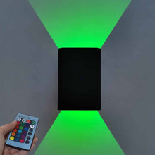 Load image into Gallery viewer, Nordic RGB LED Wall Light Dimmable Square Up Down Lamps With Remote Control For Bedside Bedroom Sconce Living Room Home Decoration
