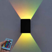 Load image into Gallery viewer, Nordic RGB LED Wall Light Dimmable Square Up Down Lamps With Remote Control For Bedside Bedroom Sconce Living Room Home Decoration
