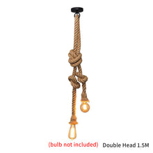 Load image into Gallery viewer, Creative Retro Hemp Rope Pendant Light American Industrial Hanging Lamps Loft Country Style Ceiling Lamps E27 Edison LED
