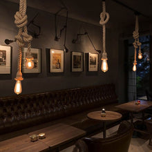 Load image into Gallery viewer, Creative Retro Hemp Rope Pendant Light American Industrial Hanging Lamps Loft Country Style Ceiling Lamps E27 Edison LED
