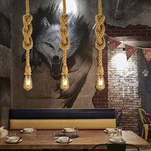 Load image into Gallery viewer, Creative Retro Hemp Rope Pendant Light American Industrial Hanging Lamps Loft Country Style Ceiling Lamps E27 Edison LED
