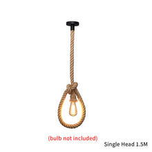 Load image into Gallery viewer, Creative Retro Hemp Rope Pendant Light American Industrial Hanging Lamps Loft Country Style Ceiling Lamps E27 Edison LED
