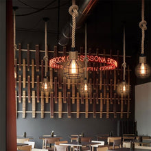 Load image into Gallery viewer, Creative Retro Hemp Rope Pendant Light American Industrial Hanging Lamps Loft Country Style Ceiling Lamps E27 Edison LED
