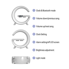 Load image into Gallery viewer, LED App Control RGB Night Light Atmosphere Lamps Digital Alarm Clock Speaker Wireless Charger Children Sleep Bedroom Decoration
