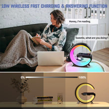 Load image into Gallery viewer, LED App Control RGB Night Light Atmosphere Lamps Digital Alarm Clock Speaker Wireless Charger Children Sleep Bedroom Decoration

