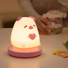 Load image into Gallery viewer, Cute Animal LED Night Lights For Children Bedroom Piglet Rabbit USB Rechargeable Silicone Lamp Touch Sensor Dimmable Kid's Gift
