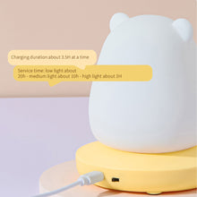 Load image into Gallery viewer, Cute Animal LED Night Lights For Children Bedroom Piglet Rabbit USB Rechargeable Silicone Lamp Touch Sensor Dimmable Kid's Gift
