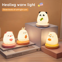 Load image into Gallery viewer, Cute Animal LED Night Lights For Children Bedroom Piglet Rabbit USB Rechargeable Silicone Lamp Touch Sensor Dimmable Kid's Gift
