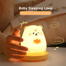 Load image into Gallery viewer, Cute Animal LED Night Lights For Children Bedroom Piglet Rabbit USB Rechargeable Silicone Lamp Touch Sensor Dimmable Kid's Gift
