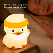 Load image into Gallery viewer, Cute Duck LED Night Lights For Children Bedroom USB Rechargeable Silicone Lamp Touch Sensor Dimmable Kid's Gift
