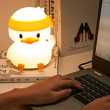 Load image into Gallery viewer, Cute Duck LED Night Lights For Children Bedroom USB Rechargeable Silicone Lamp Touch Sensor Dimmable Kid's Gift
