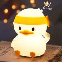Load image into Gallery viewer, Cute Duck LED Night Lights For Children Bedroom USB Rechargeable Silicone Lamp Touch Sensor Dimmable Kid's Gift
