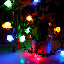 Load image into Gallery viewer, 1.5M/3M 10/20LEDs Rose Flower LED Fairy String Lights Battery Powered Wedding Valentines Day Event Party Garland Decor Lamp
