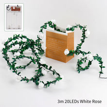 Load image into Gallery viewer, 1.5M/3M 10/20LEDs Rose Flower LED Fairy String Lights Battery Powered Wedding Valentines Day Event Party Garland Decor Lamp
