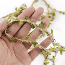 Load image into Gallery viewer, 3M Simulation Green Leaves Weaving Hemp Rope DIY Wedding Birthday Wedding Decoration Rattan Gift Bouquet Packaging Rope
