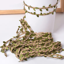 Load image into Gallery viewer, 3M Simulation Green Leaves Weaving Hemp Rope DIY Wedding Birthday Wedding Decoration Rattan Gift Bouquet Packaging Rope
