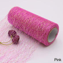Load image into Gallery viewer, 10Yard/Roll 6Inch Organza Tulle Roll Spool Fabric Ribbon DIY Tutu Skirt Gift Craft Party Chair Sash Wedding Party Decoration Gold Silver

