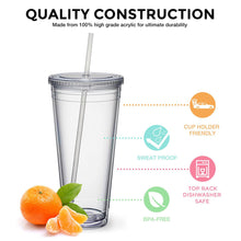 Load image into Gallery viewer, 350ml/450ml/650ml Clear Tumbler With Straw Reusable Transparent Double-layer Water Bottle For Coffee Milk DIY Smoothie Cup Drinkware
