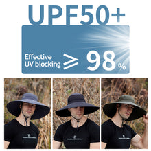 Load image into Gallery viewer, Multifunctional Outdoor Sun Visor With Enlarged Brim Fishing Fisherman's Hat Strap Removable Curtain Face Neck Protection Mountaineering Uv Protection Sun Hat
