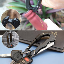 Load image into Gallery viewer, 5 In 1 Outdoor Multifunctional Quick-Hanging Mountaineering Buckle Jungle Stainless Steel Knife Keychain Screwdriver Bottle Opener Military Camping Supplies
