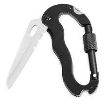 Load image into Gallery viewer, 5 In 1 Outdoor Multifunctional Quick-Hanging Mountaineering Buckle Jungle Stainless Steel Knife Keychain Screwdriver Bottle Opener Military Camping Supplies
