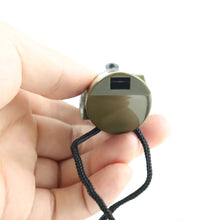Load image into Gallery viewer, Outdoor 7 In 1 Multifunctional Emergency Survival Whistle With Compass Led Light Thermometer Magnifier Reflector Outdoor Hiking Accessories
