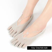 Load image into Gallery viewer, Five Finger Socks Velvet Rayon Stockings With Non-Slip Strip Thin Style Mesh Breathable Yoga Boat Socks Pilates Socks
