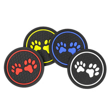 Load image into Gallery viewer, 2Pcs Car Water Cup Pad Non-slip Rubber Mat for Bottle Holder Coaster Auto Interior Anti-skid Cup Holders with Cat Footprint
