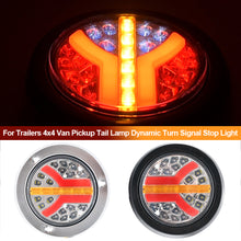 Load image into Gallery viewer, 24V Round LED Taillights Multifunction Truck Rear Lights For Trailers 4x4 Van Pickup Tail Lamp Dynamic Turn Signal Stop Light
