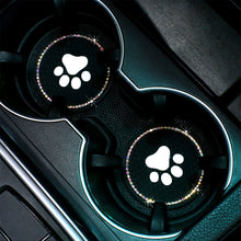 Load image into Gallery viewer, 1PC Car Cup Diamond Rhinestone Paw Bling Cup Holder Silicone Coasters Anti Slip Mats Water Pad Interior Accessories Decor
