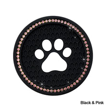 Load image into Gallery viewer, 1PC Car Cup Diamond Rhinestone Paw Bling Cup Holder Silicone Coasters Anti Slip Mats Water Pad Interior Accessories Decor
