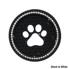 Load image into Gallery viewer, 1PC Car Cup Diamond Rhinestone Paw Bling Cup Holder Silicone Coasters Anti Slip Mats Water Pad Interior Accessories Decor
