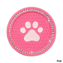 Load image into Gallery viewer, 1PC Car Cup Diamond Rhinestone Paw Bling Cup Holder Silicone Coasters Anti Slip Mats Water Pad Interior Accessories Decor
