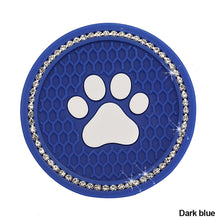 Load image into Gallery viewer, 1PC Car Cup Diamond Rhinestone Paw Bling Cup Holder Silicone Coasters Anti Slip Mats Water Pad Interior Accessories Decor
