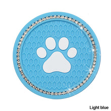 Load image into Gallery viewer, 1PC Car Cup Diamond Rhinestone Paw Bling Cup Holder Silicone Coasters Anti Slip Mats Water Pad Interior Accessories Decor
