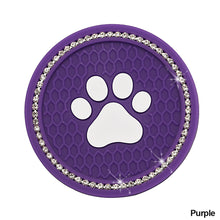 Load image into Gallery viewer, 1PC Car Cup Diamond Rhinestone Paw Bling Cup Holder Silicone Coasters Anti Slip Mats Water Pad Interior Accessories Decor
