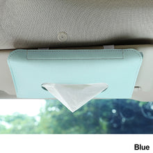 Load image into Gallery viewer, PU Car Interior Tissue Box Towel Sun Visor Tissue Box Holder Auto Storage Decoration Accessories
