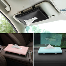 Load image into Gallery viewer, PU Car Interior Tissue Box Towel Sun Visor Tissue Box Holder Auto Storage Decoration Accessories
