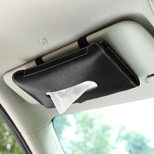 Load image into Gallery viewer, PU Car Interior Tissue Box Towel Sun Visor Tissue Box Holder Auto Storage Decoration Accessories
