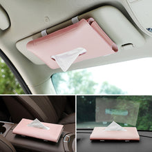 Load image into Gallery viewer, PU Car Interior Tissue Box Towel Sun Visor Tissue Box Holder Auto Storage Decoration Accessories
