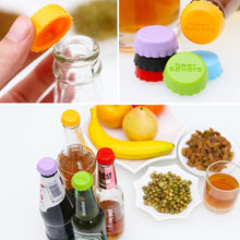 Load image into Gallery viewer, 6Pcs Reusable Silicone Bottle Cap Sealed Beer Cap Vinegar Soy Sauce Bottle Soda Cola Cap Wine Protective Stopper Random Color
