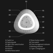 Load image into Gallery viewer, White Noise Sleeping Instrument Baby Music Sleeping Aid Divine Sleep Meter Colorful Night Light Decompression Soothing White Sleep Speaker
