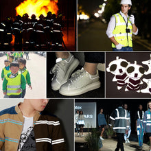 Load image into Gallery viewer, 5m Highlight Reflective Heat Transfer Film Safety Reflector Sticker Bag Shoes Cloth Heat Decals Roadway Night Warning Strip 2/5cm/roll
