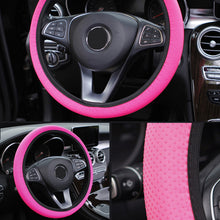 Load image into Gallery viewer, Universal 38cm Car Decor Steering Wheel Cover Interior Parts Protector Replacement Knitted fabric Car-styling Anti-Slip covers
