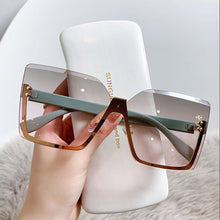 Load image into Gallery viewer, Half Frame Metal Sunglasses European And American Style Fashion Anti UV Thin Glasses For Women
