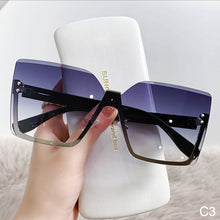 Load image into Gallery viewer, Half Frame Metal Sunglasses European And American Style Fashion Anti UV Thin Glasses For Women
