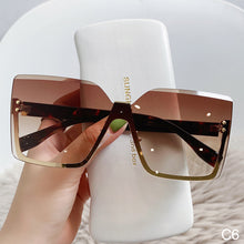 Load image into Gallery viewer, Half Frame Metal Sunglasses European And American Style Fashion Anti UV Thin Glasses For Women
